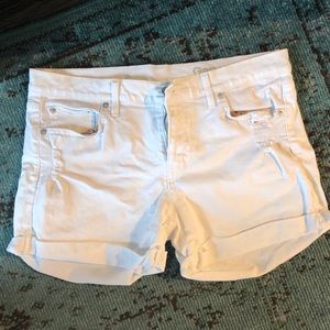 Gap Distressed White Jean Shorts